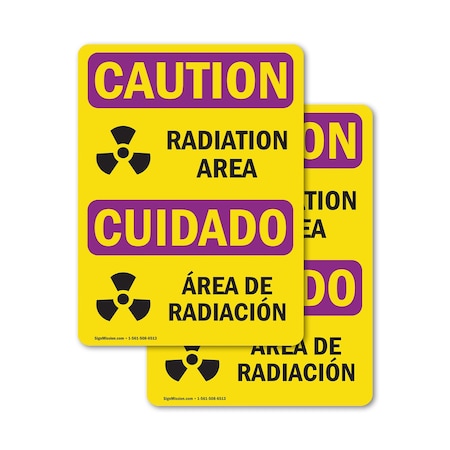 Signmission Radiation & Laser Sign, 10 in H x 7 in W, Vinyl Decal, Rectangle OS-2PACK-CR-D-710-L-10184